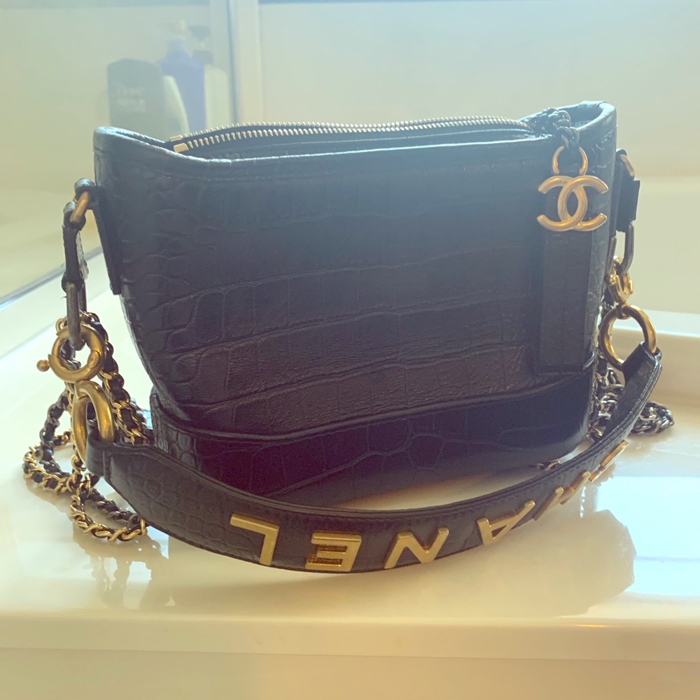 Chanel crocodile Gabrielle  small hobo bag